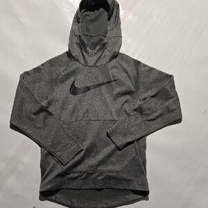 Nike Dark Gray Hooded Sweatshirt with Black Swoosh